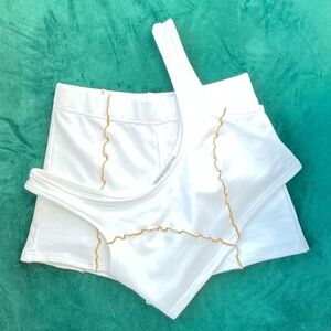 Off- White Vintage Inspired with Lettuce Trim Crop Top - Coord Set Available